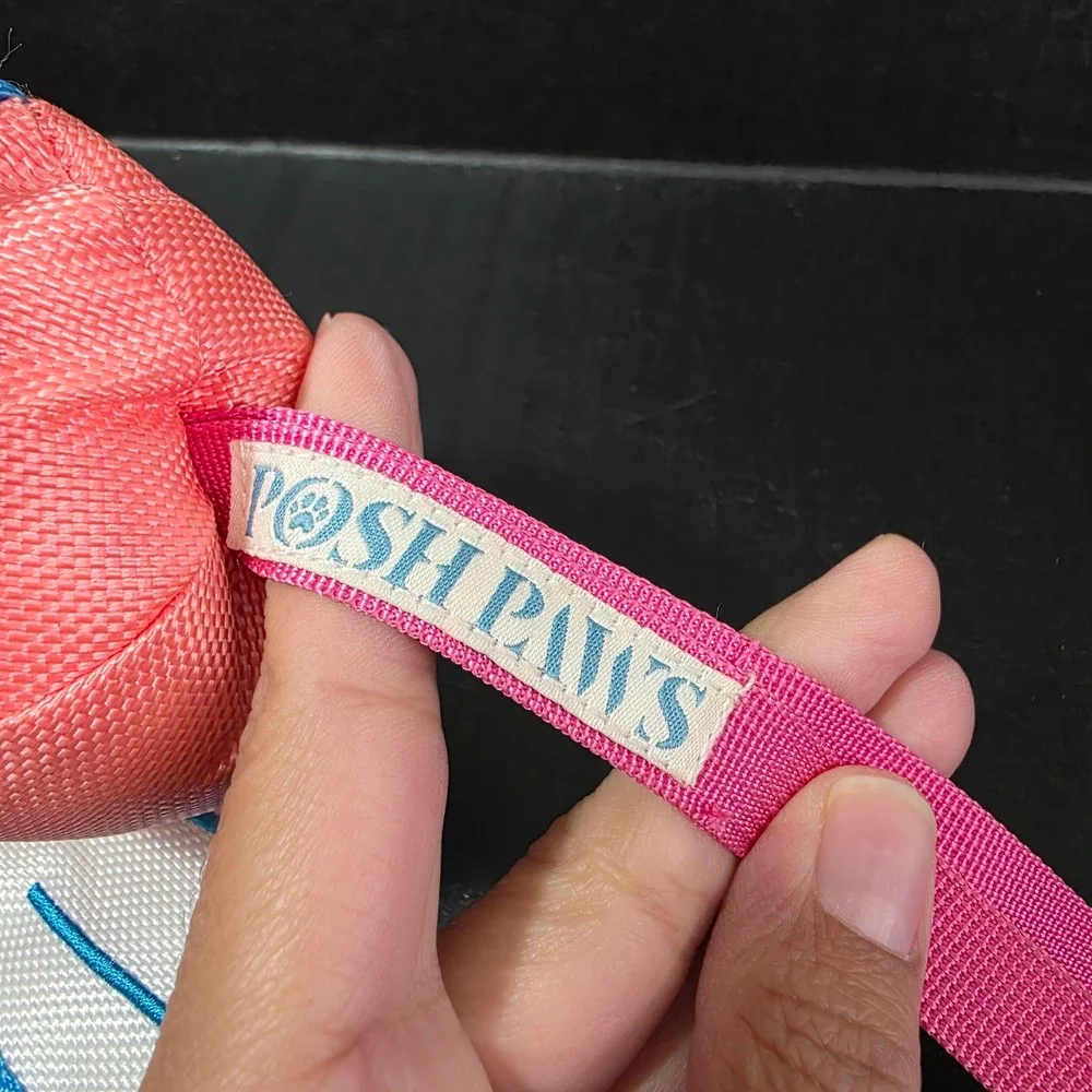 Posh Paws Flying Pig Slingshot Dog Fetch Toy Pink Blue Wings NEW